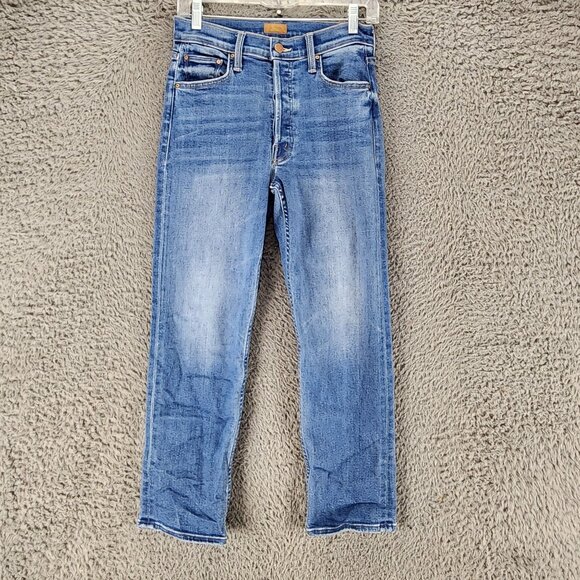 Mother Jeans Womens 26 The Tomcat Med Wash Mid Rise Button Fly Straight *GUC* - Picture 1 of 16